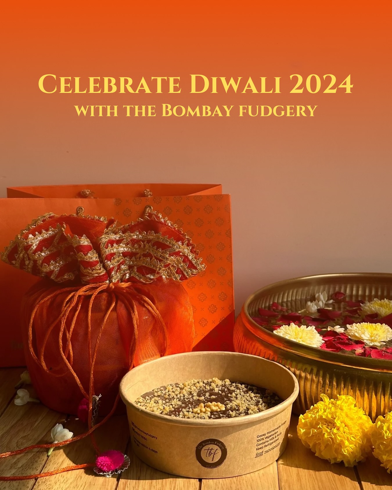 TBF Diwali gift potli and fudge bowl