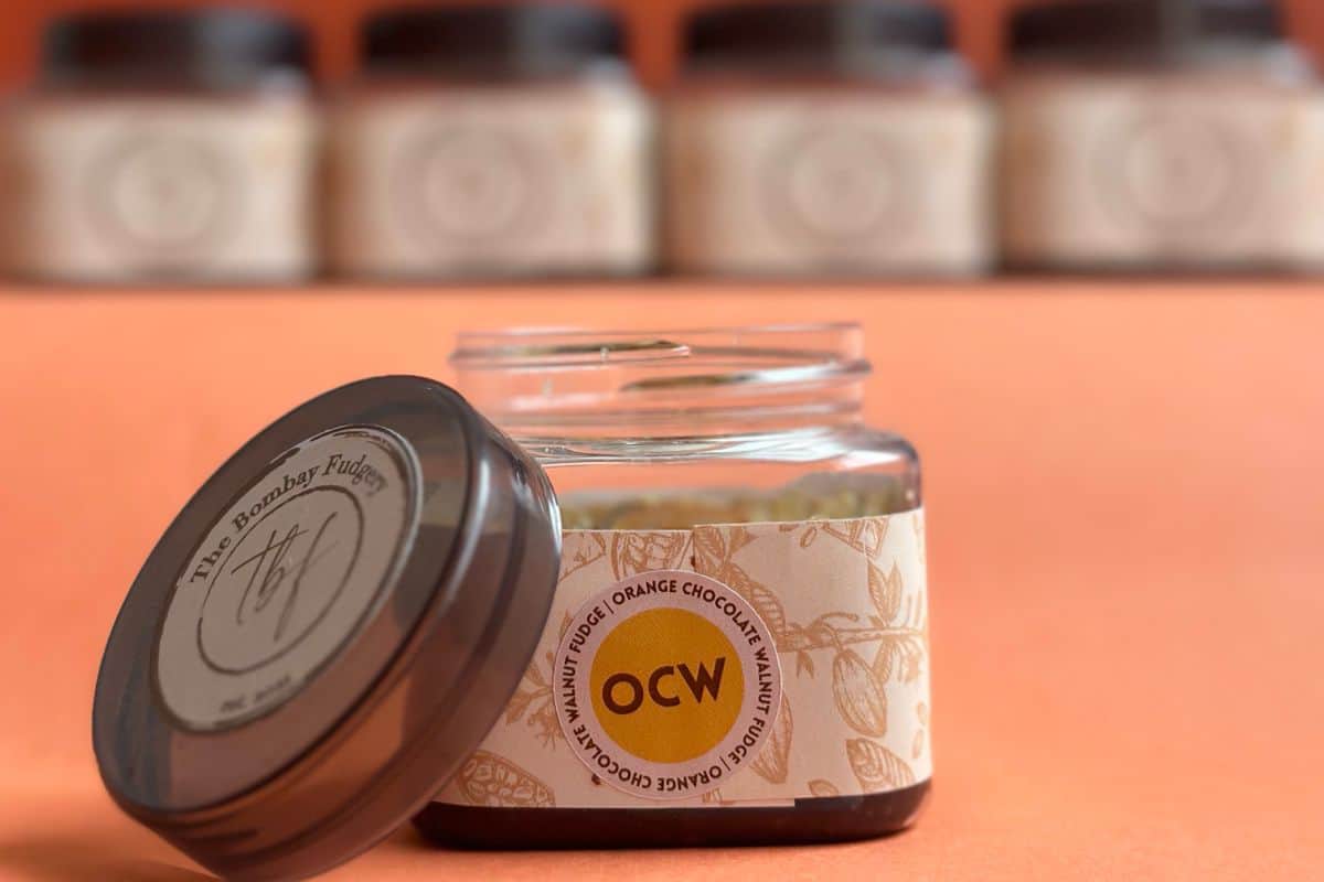 Orange Chocolate Walnut Fudge Jar